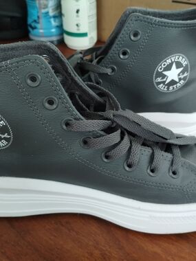 Converse Chuck Taylor Gray Leather High-Top Sneakers